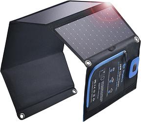 BigBlue 28W Tragbares Solar-Ladegerät mit Digital Amperemeter, faltbares Solarpanel