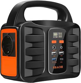 SBAOH Powerbank mit Steckdose 99 Wh, 150 W Solargenerator mit AC/Kfz-Anschluss