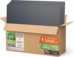 Solarway 500 W Solarpanel Full Black bifazial Glas/Glas PV-Panel