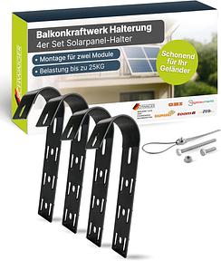 SCHWAIGER Balkonkraftwerk Halterung für Geländer, Montageset für 2 Solarmodule