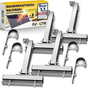 Avoltik 2 × Balkonkraftwerk Halterung für Balkongeländer, für alle Solarpanel-Größen